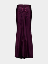 Rabanne Magenta Ruched Viscose Maxi Skirt