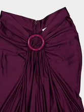 Rabanne Magenta Ruched Viscose Maxi Skirt