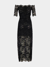 Rabanne Black Layered Lace Midi Dress