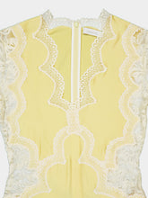 Rabanne Yellow Lace and Jersey Maxi Dress