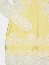 Rabanne Yellow Lace and Jersey Maxi Dress