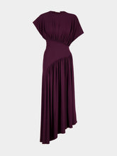Rabanne Magenta Asymmetrical Jersey Maxi Dress