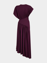 Rabanne Magenta Asymmetrical Jersey Maxi Dress