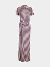 Rabanne Purple Striped Piercing Jersey Maxi Dress