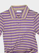 Rabanne Purple Striped Piercing Jersey Maxi Dress