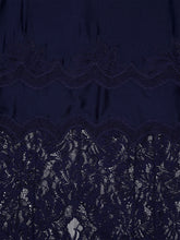 Rabanne Deep Navy Lace and Jersey Maxi Dress