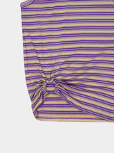 Rabanne Purple Striped Viscose Jersey Tank Top with Piercing