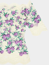 Rabanne Purple Liberty Floral Lace Cropped Top