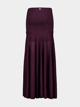 Rabanne Eggplant Wool Knit Maxi Skirt