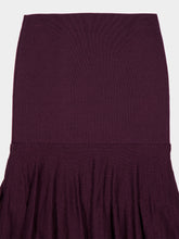 Rabanne Eggplant Wool Knit Maxi Skirt