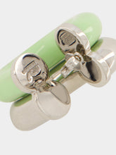 Rabanne Green XL Link Two-Tone Earrings