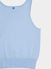 Rabanne Blue Floral Embroidered Knit Tank