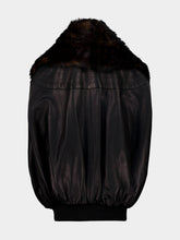 Rabanne Black Leather Cape Jacket with Shearling