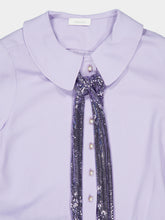 Rabanne Lavender Metal-Embellished Viscose Top