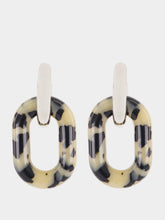 Rabanne XL Silver and Tortoise-Shell Link Earrings