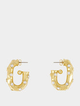 Rabanne Gold XL Link Earrings with Rhinestones