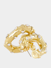 Rabanne Gold XL Link Earrings with Rhinestones