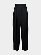 Nina Ricci Black Pleated Wool Straight-Leg Trousers