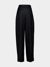 Nina Ricci Black Pleated Wool Straight-Leg Trousers