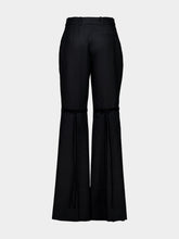 Nina Ricci Black Flared Wool Gabardine Trousers