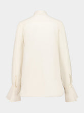 Nina Ricci White Satin Lavallière Blouse