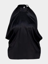 Nina Ricci Black Silk Satin Halterneck Top
