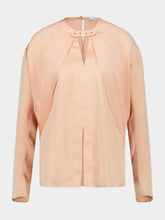 Rabanne Salmon Pink Satin Long-Sleeve Blouse