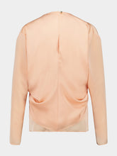 Rabanne Salmon Pink Satin Long-Sleeve Blouse