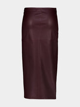 Rabanne Red Wine Leather Midi Skirt