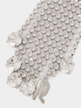 Rabanne Silver Safety Pin Charm with Strass Fringe