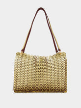 Rabanne Bordeaux and Gold 1969 Reversible Flip Bag in Leather