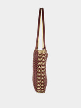 Rabanne Bordeaux and Gold 1969 Reversible Flip Bag in Leather