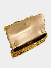 Rabanne Gold Sparkle Sequin Baguette Bag