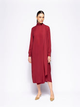 Paula Irys Cabernet Wrap Dress with Collar Tie