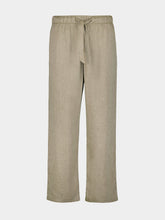 Frescobol Carioca Olive Luan Cotton-Linen Wide-Leg Trousers
