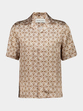 Frescobol Carioca Brown Roberto Silk Printed Shirt