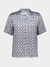 Frescobol Carioca Navy Roberto Silk Printed Shirt
