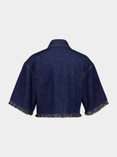 Zimmermann Atlantic Blue Rhiannon Fringe Cropped Shirt