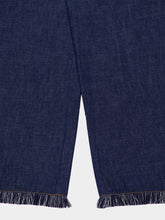 Zimmermann Atlantic Blue Wide Leg Trousers with Rhiannon Fringe