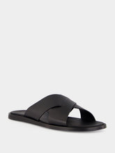 Orlebar Brown Black Muro Leather Sandals