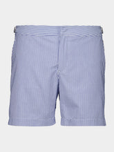 Orlebar Brown Nova Blue Seersucker Bulldog Swim Shorts