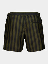 Orlebar Brown Bayleaf Green Stripe Boxer Swim Shorts