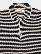 Orlebar Brown Night Iris Lowry Stripe Crochet Polo