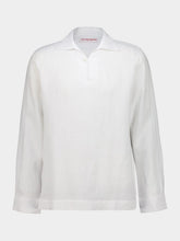 Orlebar Brown White Vincent Linen Overhead Shirt