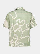 Frescobol Carioca Palm Green Roberto Linen Shirt