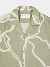 Frescobol Carioca Palm Green Roberto Linen Shirt