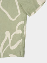 Frescobol Carioca Palm Green Roberto Linen Shirt