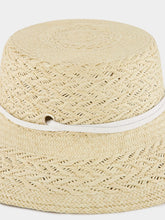 Texturized Straw Lampshade Hat with Leather Band | PDP - Fashion Clinic