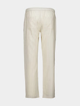 Frescobol Carioca Ivory Pinstripe Drawstring Trousers