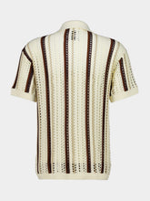 Frescobol Carioca Cream and Cacao Pinto Crochet Cardigan